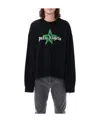 Palm Angels Star Sprayed Crewneck Sweatshirt In Black