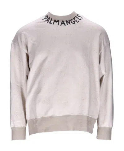Palm Angels Logo-print Crew Neck Sweatshirt In Pink