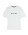 Palm Angels White Short-sleeved T-shirt With Monogram Pa Embroidery In White