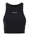 Palm Angels Black Training Crop Sport Top In Black