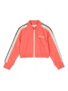 Palm Angels Logo-print Cropped Bomber Jacket In Orange