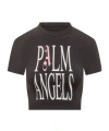 Palm Angels Logo-print Cropped Tee In Black
