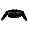 Palm Angels Logo Print Cropped Top Black