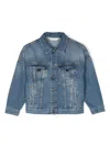 Palm Angels Logo-print Denim Jacket In Blue
