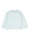 Palm Angels Logo-print Cotton Sweater In Blue