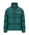 Palm Angels Logo-print Down Jacket In Green