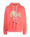 Palm Angels Teddy Bear-print Pullover Hoodie In Pink