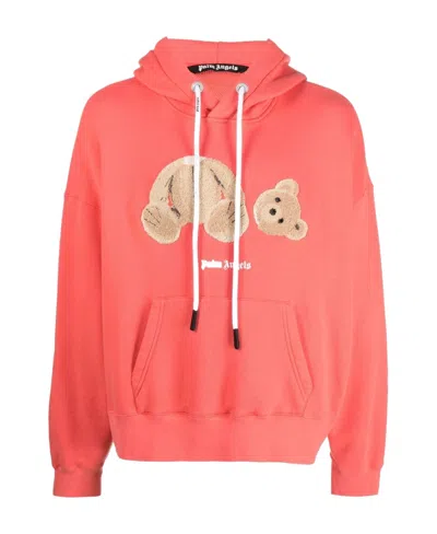 PALM ANGELS PALM ANGELS BEAR PRINTED LONG-SLEEVED HOODIE