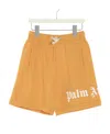 Palm Angels Logo-print Drawstring Shorts In Yellow