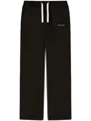 Palm Angels Logo Embroidered Drawstring Trousers In Black