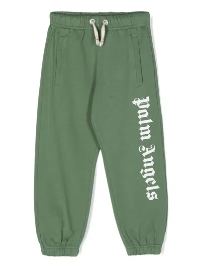 PALM ANGELS LOGO-PRINT DRAWSTRING TRACK PANTS