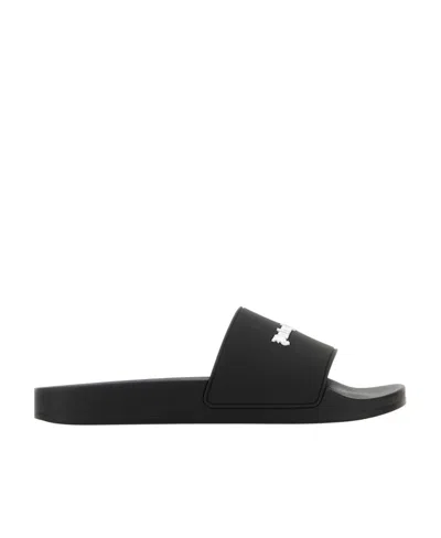 Palm Angels Essential Logo Pool Slide In Black