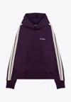 Palm Angels Dark Purple Track Sweatshirt Hoodie Men In Purple