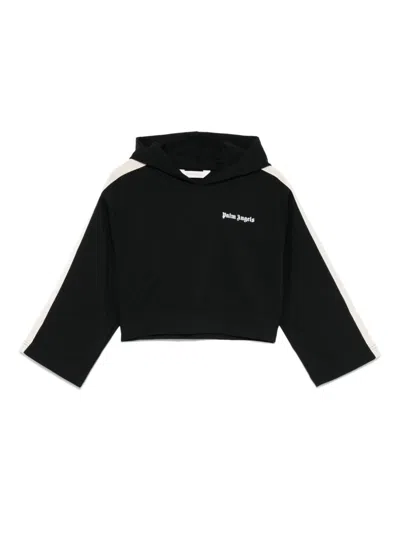 Palm Angels Kids' Logo-print Hoodie In Schwarz