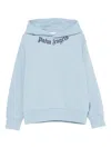 Palm Angels Logo-print Hoodie In Blue