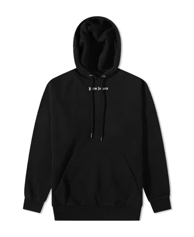 Palm Angels Logo-print Cotton-jersey Hoodie In Black