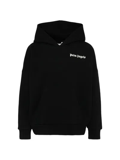 Palm Angels Kids' Logo-print Hoodie In Black