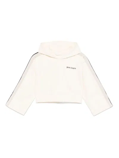 Palm Angels Kids' Logo-print Hoodie In Neutrals