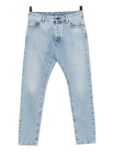Palm Angels Logo-print Jeans In Blue