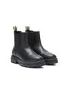Palm Angels Logo-print Leather Chelsea Boots In Black