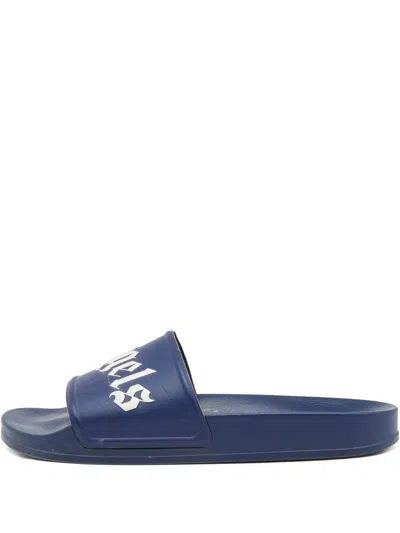 Pre-owned Palm Angels Logo-print Leather Slides