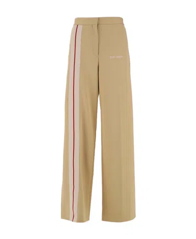 Palm Angels Logo-print Leg Trousers In Brown