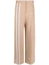 Palm Angels Stripe-detail High-waisted Trousers In Neutrals