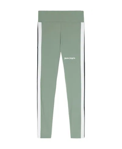 Palm Angels Logo-print Leggings In Gray