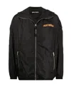 Palm Angels Logo Print Lightweight Jacket In Black