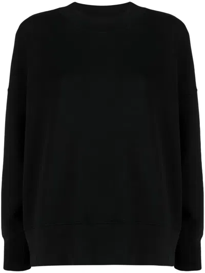 Palm Angels Logo-print Long-sleeve Top In 1001 Black White