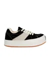 Palm Angels Black Snow Suede Low Top Sneakers In White
