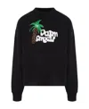 Palm Angels Logo-print Organic Cotton Sweatshirt In Black