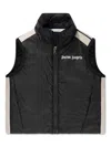 Palm Angels Boys Logo Light Puffer Vest In Black