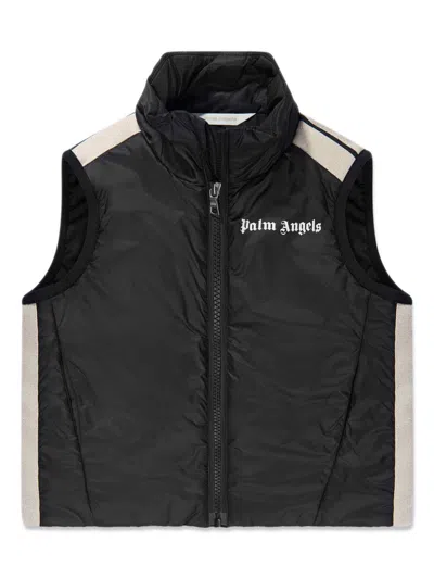 PALM ANGELS LOGO-PRINT PADDED GILET