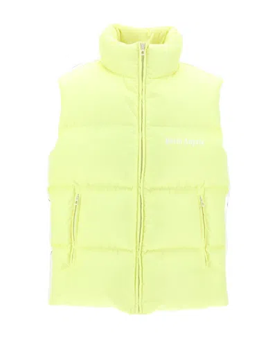 Palm Angels Logo-print Padded Gilet In Yellow