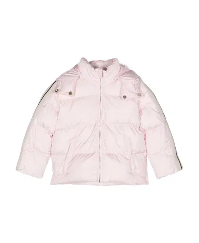 Palm Angels Logo-print Quilted Hooded Jacket In Pink