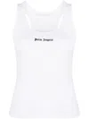 Palm Angels Logo-print Ribbed Tank Top In White