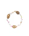 Palm Angels Logo-print Shell Necklace In Yellow