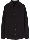 Palm Angels Oversized Shirt With Flap Welt Pocket In Black
