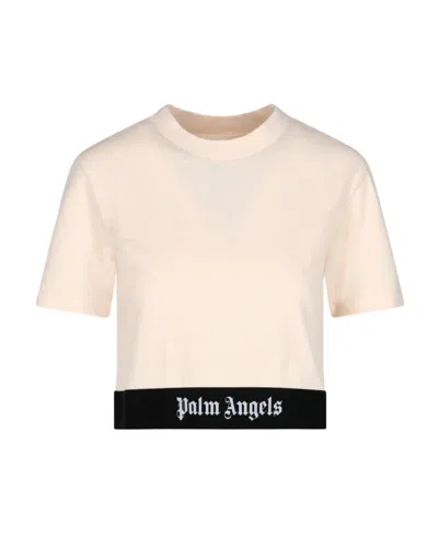 Palm Angels Logo-print Short-sleeve T-shirt In Brown