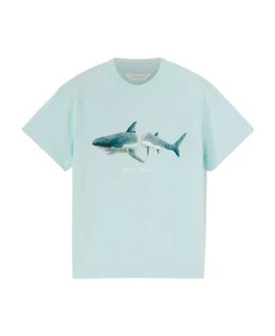 Palm Angels Logo-print Short-sleeve T-shirt In Blue