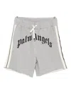 Palm Angels Logo-print Side-stripe Shorts In Gray