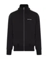 Palm Angels Black High Neck Sweatshirt With Logo Lettering On The Front In Wool Blend Man In Black