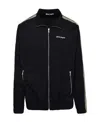 Palm Angels Black High Neck Sweatshirt With Logo Lettering On The Front In Wool Blend Man In Black