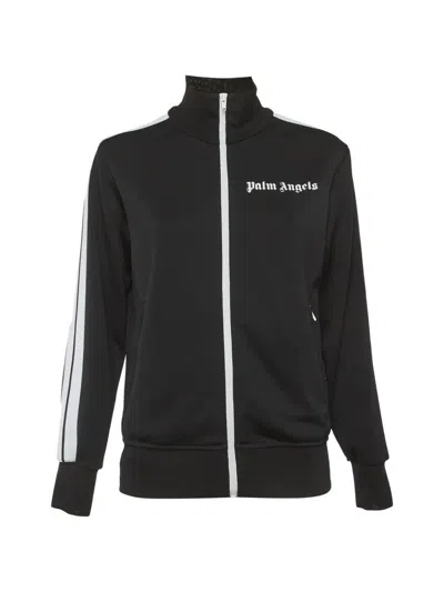 Pre-owned Palm Angels Logo Print Side-stripe Track Jacket In Black