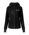 Palm Angels Black Logo Print Track Ski Jacket In Black