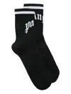 Palm Angels Curved Logo Track Socks In Black