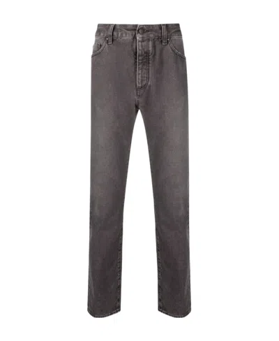 Palm Angels Logo-print Straight-leg Jeans In Black