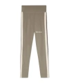 Palm Angels Logo-print Stripe-detailing Leggings In Gray