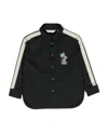 Palm Angels Logo-print Striped Shirt Jacket In Black
